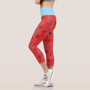 Weihnachtsmuster Capri Leggings