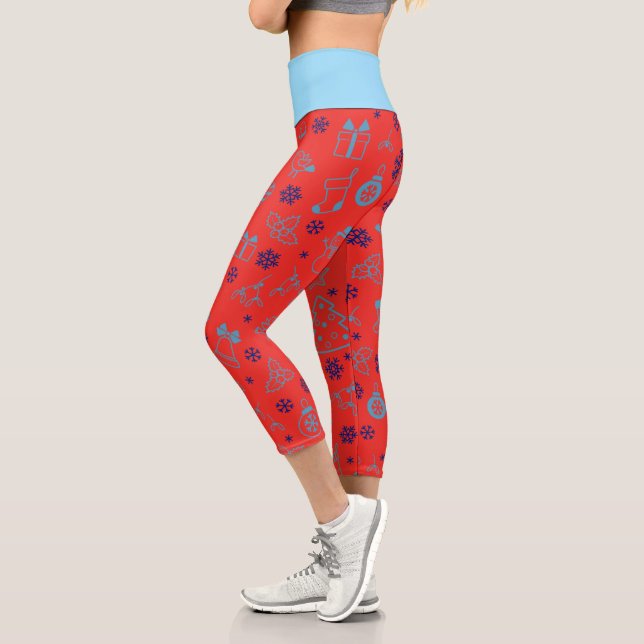 Weihnachtsmuster Capri Leggings (Links)