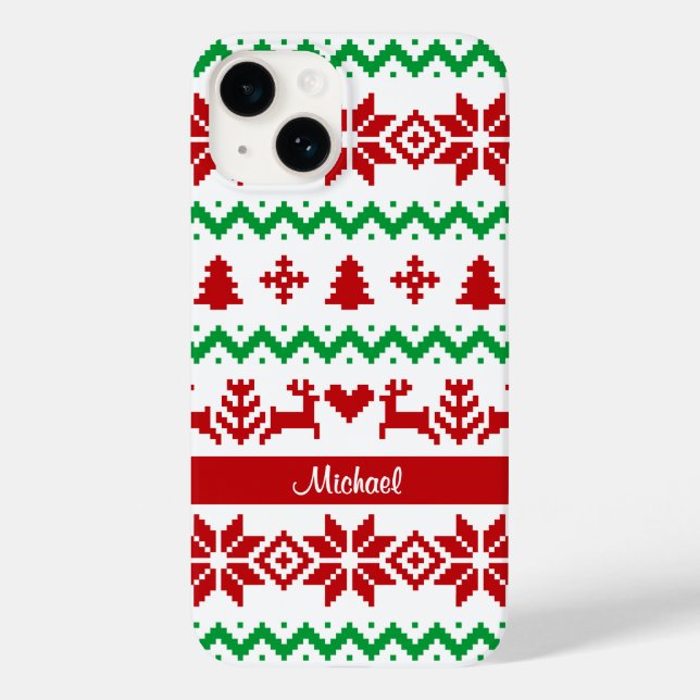Weihnachtsmuster Case-Mate iPhone 14 Hülle (Rückseite)
