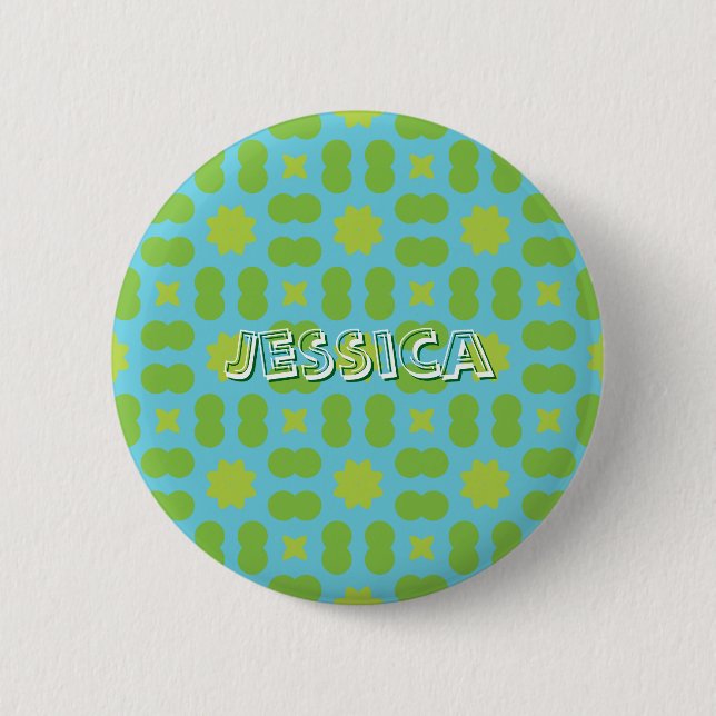 Weihnachtsmuster Charm - Personalisiert Button (Vorderseite)