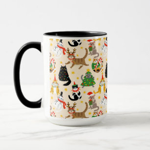 Weihnachtsmuster der Katzen Tasse