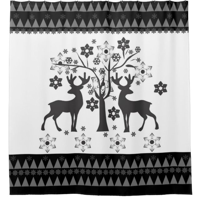 Weihnachtsmuster Duschvorhang (Vorderseite)