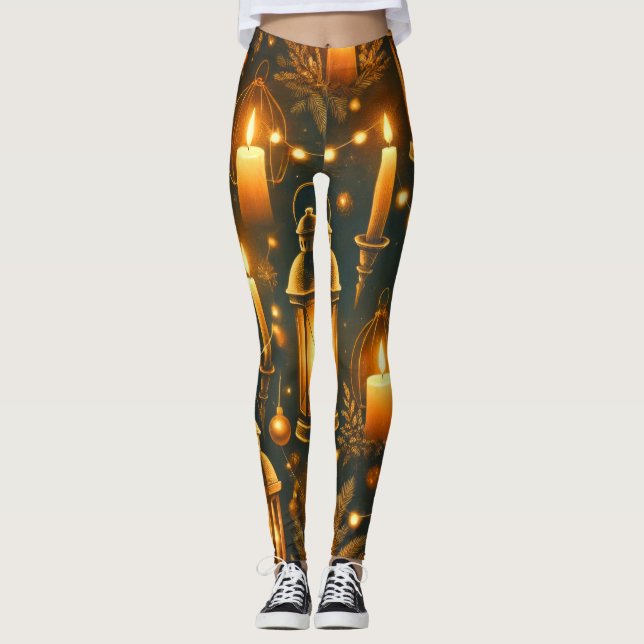 Weihnachtsmuster | Feiertag Leggings (Vorderseite)