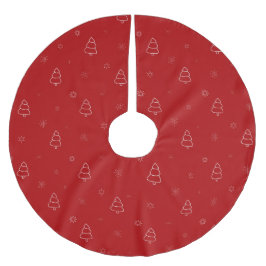 Weihnachtsmuster: Festliche Bäume und Schneeflocke Polyester Weihnachtsbaumdecke
