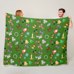Weihnachtsmuster Fleece Decke, 3 Größen