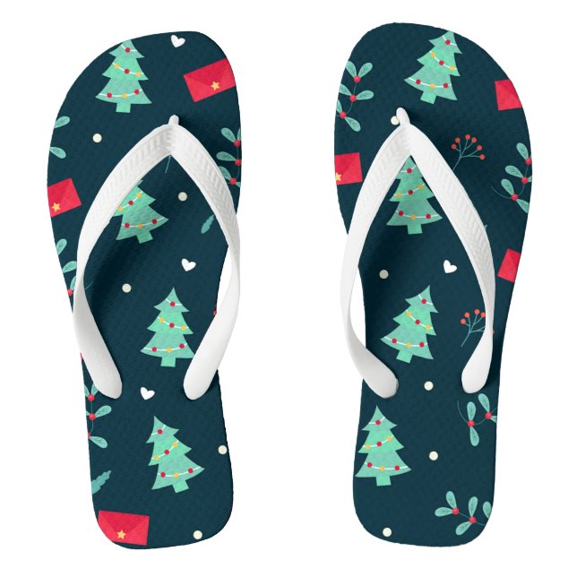 Weihnachtsmuster Flip Flops (Fußbett)