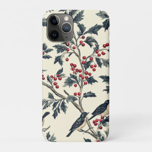 Weihnachtsmuster für Rustikale Vögel und Poinsetti Case-Mate iPhone Hülle