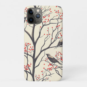 Weihnachtsmuster für Rustikale Vögel und Poinsetti Case-Mate iPhone Hülle
