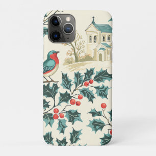 Weihnachtsmuster für Rustikale Vögel und Poinsetti Case-Mate iPhone Hülle