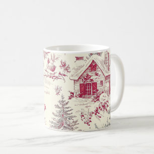 Weihnachtsmuster für Rustikale Vögel und Poinsetti Kaffeetasse