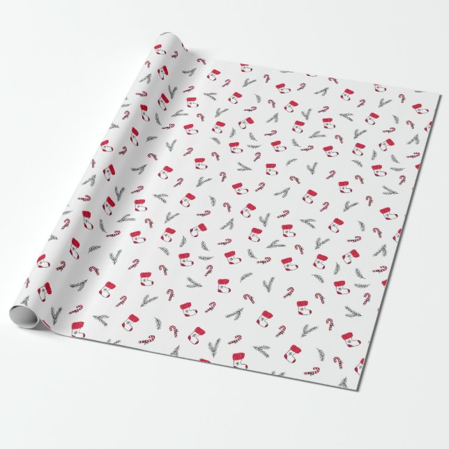 Weihnachtsmuster für Strümpfe, Lollypops Geschenkpapier (Ungerollt)