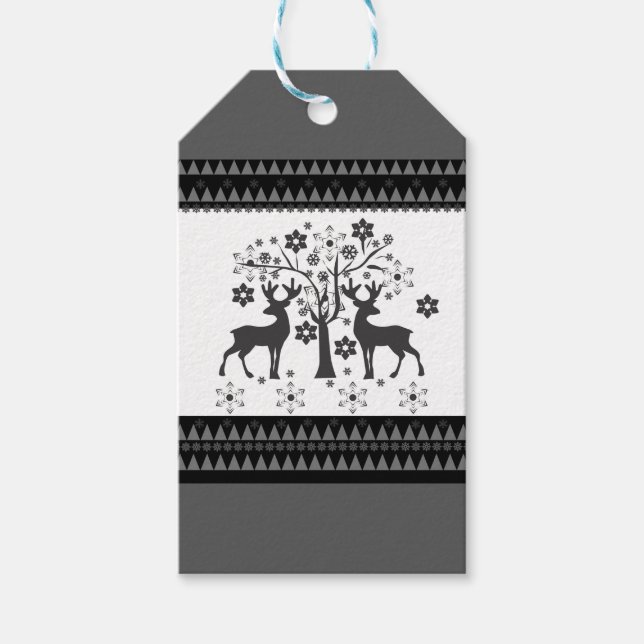 Weihnachtsmuster Geschenkanhänger (Vorderseite)