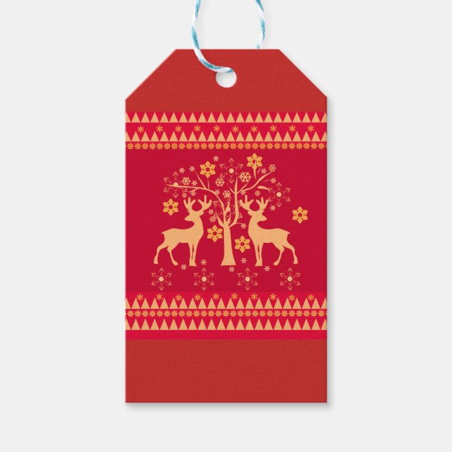 Weihnachtsmuster Geschenkanhänger (Vorderseite)