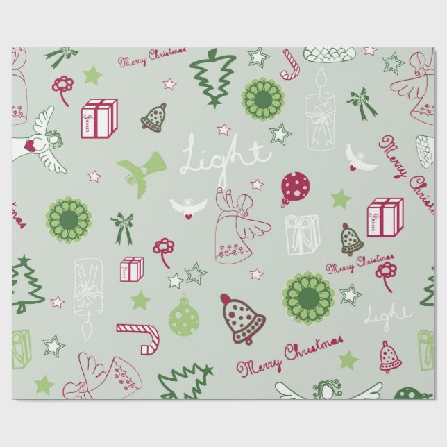 Weihnachtsmuster  geschenkpapier (Flach)