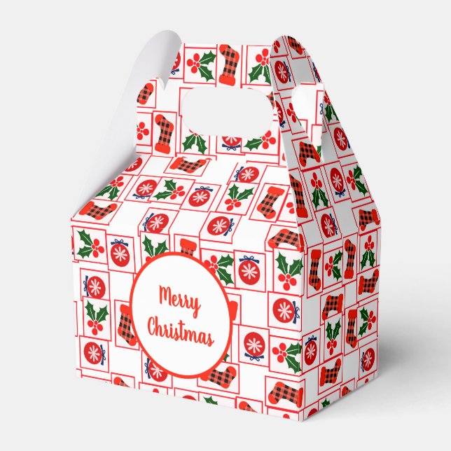 Weihnachtsmuster Geschenkschachtel (Vorderseite)