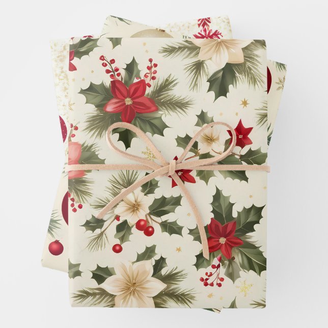 Weihnachtsmuster Glitzer phantastisch für Geschenkpapier Set (Beispiel)