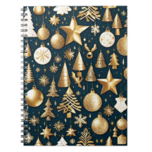 Weihnachtsmuster Gold und schwarze Ornamente Dekor