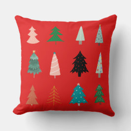 Weihnachtsmuster grün blau pink und rot klassisch kissen