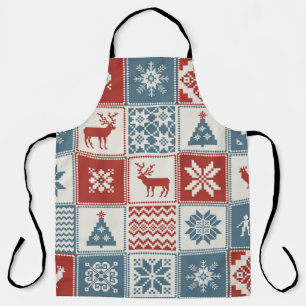 Weihnachtsmuster im Patchwork-Stil. Traditionell  Schürze