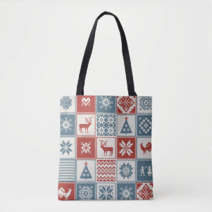 Weihnachtsmuster im Patchwork-Stil. Traditionell  Tasche