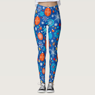 Weihnachtsmuster in Blau Leggings