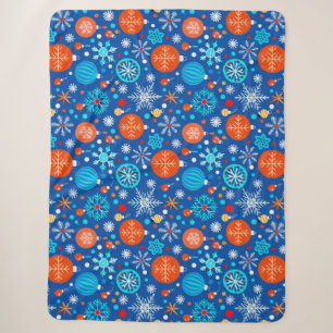 Weihnachtsmuster in Blau Sherpadecke