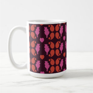 Weihnachtsmuster in Rot und Rosa Kaffeetasse