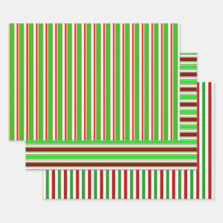 Weihnachtsmuster in Rot, Weiß, Grün Geschenkpapier Set