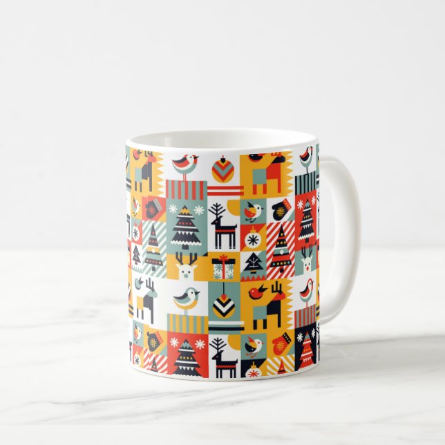Weihnachtsmuster Kaffeetasse (VorderseiteRechts)