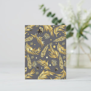 Weihnachtsmuster, Kiefer Schnee 2 Feiertagspostkarte