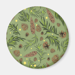 Weihnachtsmuster, Kiefernschnee 11 Magnet