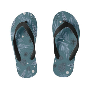 Weihnachtsmuster, Kiefernschnee 12 Kinderbadesandalen