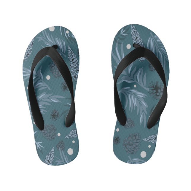Weihnachtsmuster, Kiefernschnee 12 Kinderbadesandalen (Fußbett)