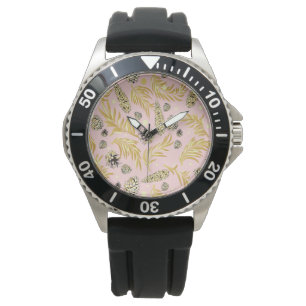Weihnachtsmuster, Kiefernschnee 4 Armbanduhr