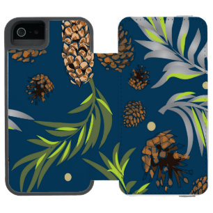Weihnachtsmuster, Kiefernschnee 9 Incipio Watson™ iPhone 5 Geldbörsen Hülle