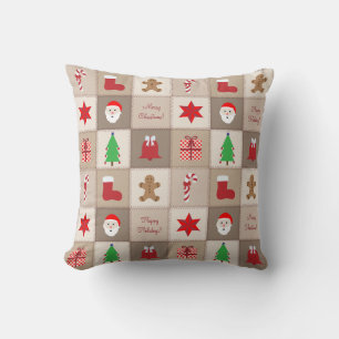 Weihnachtsmuster-Kissen - Beige Töne Hintergrund Kissen