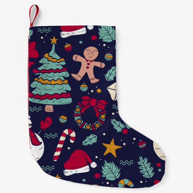 Weihnachtsmuster Kleiner Weihnachtsstrumpf (Vorderseite)