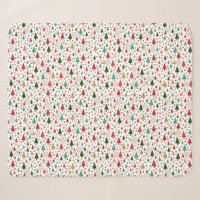 Weihnachtsmuster - Landschaft der bunten Bäume Sherpadecke (Vorderseite (Horizontal))