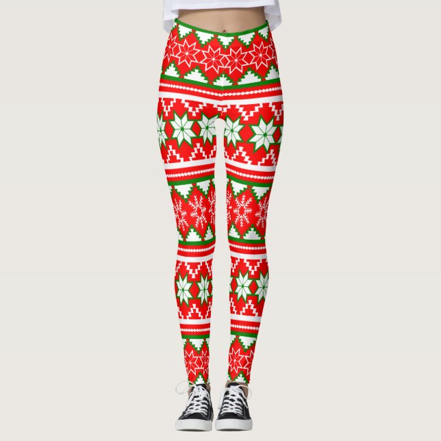 Weihnachtsmuster Leggings (Vorderseite)