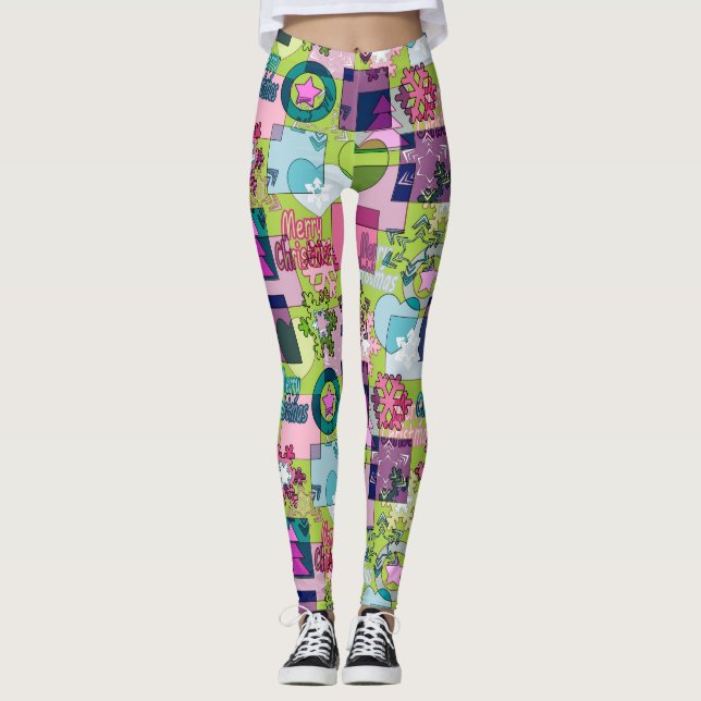 Weihnachtsmuster Leggings (Vorderseite)