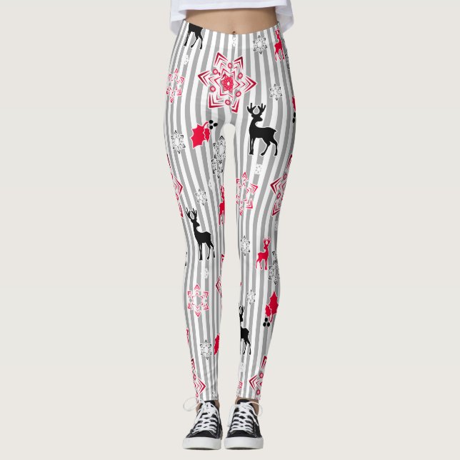 Weihnachtsmuster Leggings (Vorderseite)
