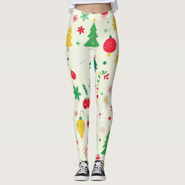 Weihnachtsmuster Leggings (Vorderseite)
