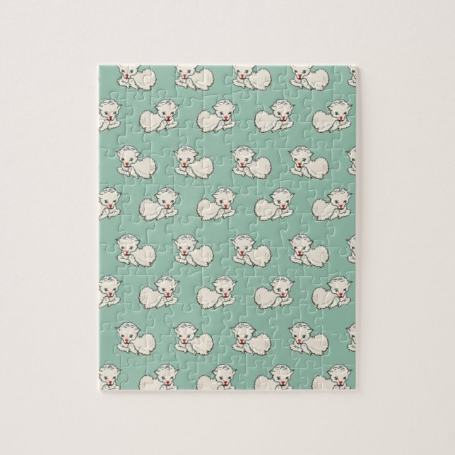 Weihnachtsmuster mit Baby Lamb auf Green (Vertikal)