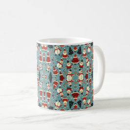 Weihnachtsmuster mit blauem Hintergrund Kaffeetasse