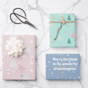 🎄 Weihnachtsmuster mit eigenem Text Geschenkpapier Set