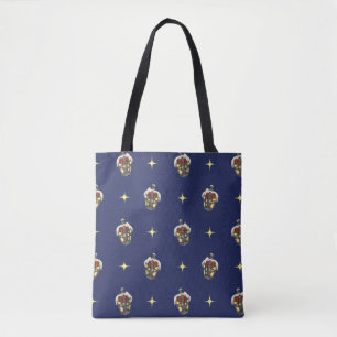 Weihnachtsmuster mit einer Laterne auf blau Tasche