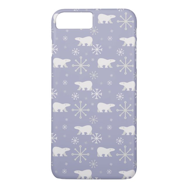Weihnachtsmuster mit Eisbären und Schneeflocken Case-Mate iPhone Hülle (Rückseite)