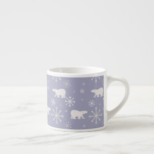 Weihnachtsmuster mit Eisbären und Schneeflocken Espressotasse
