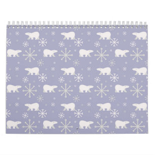 Weihnachtsmuster mit Eisbären und Schneeflocken Kalender