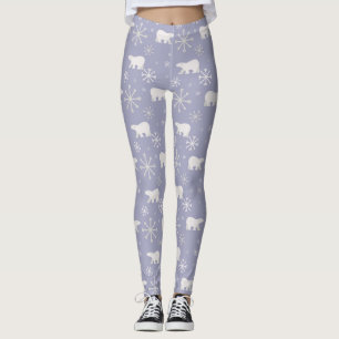 Weihnachtsmuster mit Eisbären und Schneeflocken Leggings